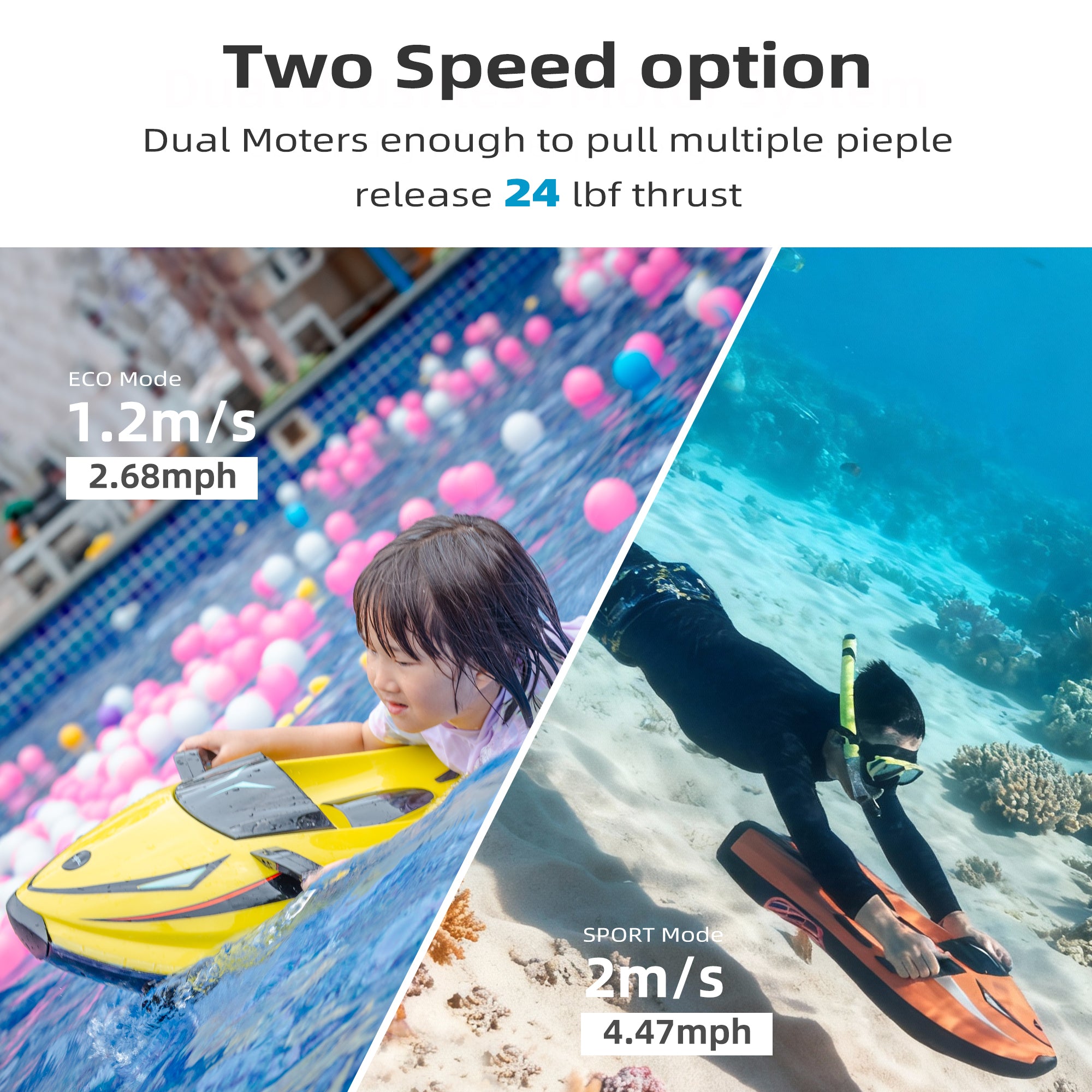Electric Underwater Scooter for Swimming & Diving, Dual-Mode Water Propulsion with LED Lights, Display Screen, IP68 Waterproof Sea Scooter