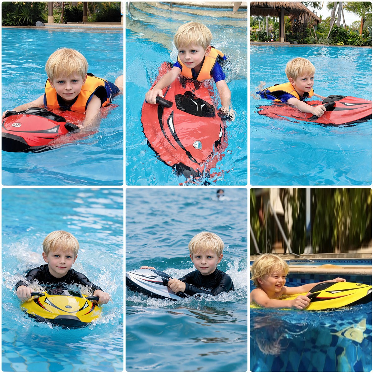 Upgraded Electric Water Scooter Orange – Premium Ride-On Jet Bodyboard for Pools, Lakes & Beach