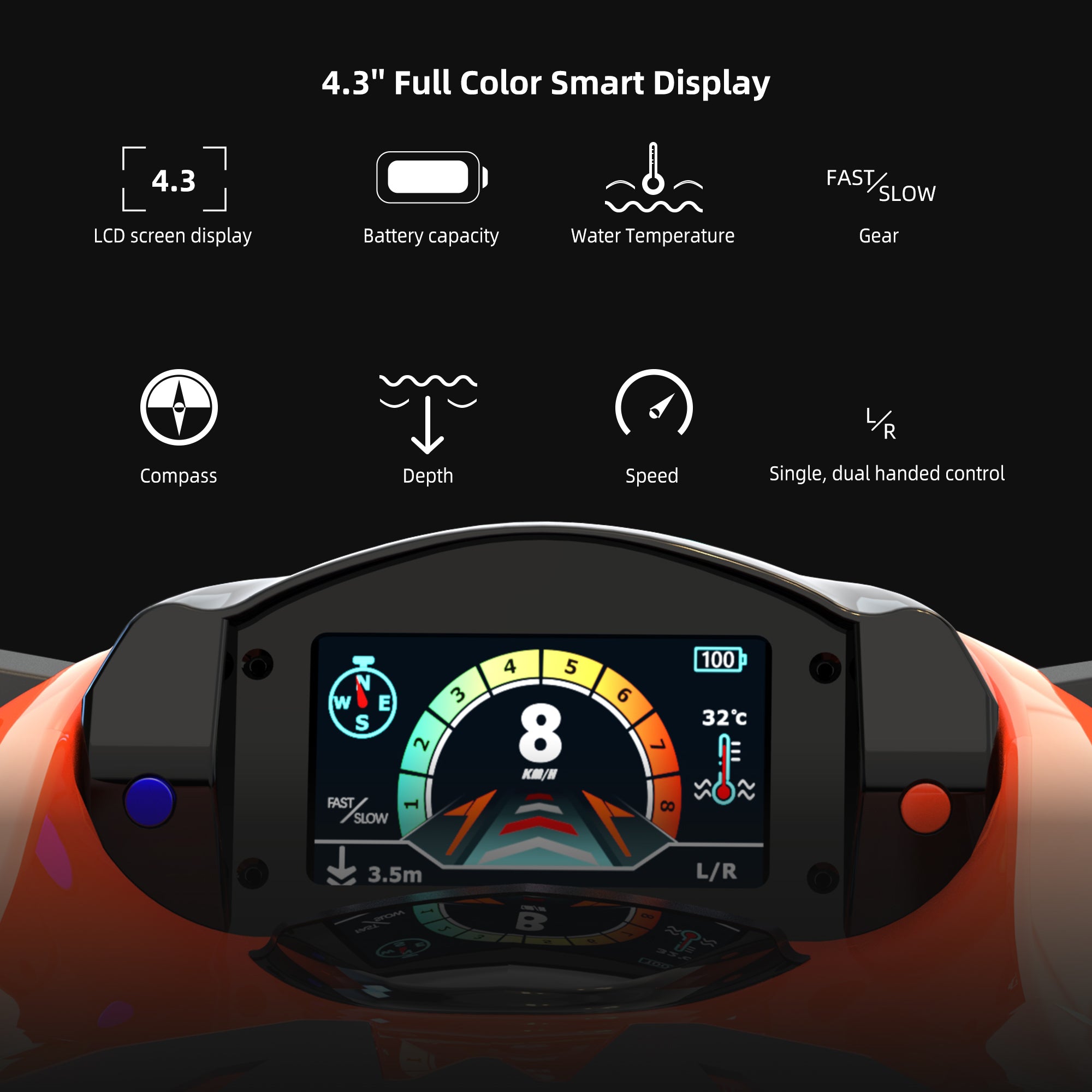 Electric Underwater Scooter for Swimming & Diving, Dual-Mode Water Propulsion with LED Lights, Display Screen, IP68 Waterproof Sea Scooter
