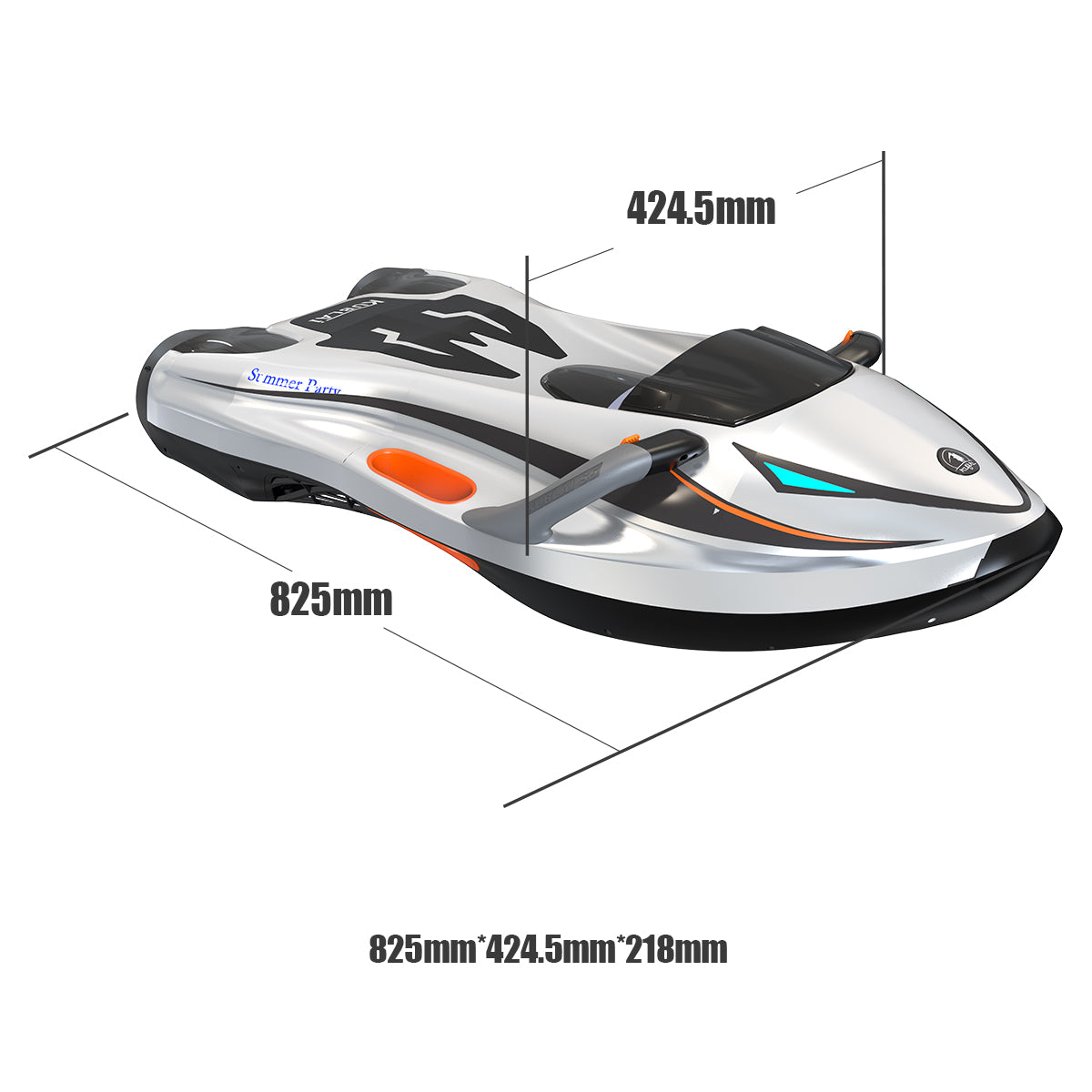 Upgraded Electric Water Scooter Orange – Premium Ride-On Jet Bodyboard for Pools, Lakes & Beach